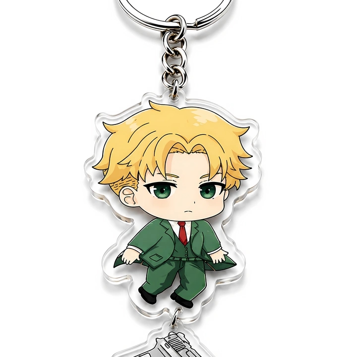 Spy X Family Loid Forger Keychain, Premium Double Sided UV Printed Transparent acrylic Keychain