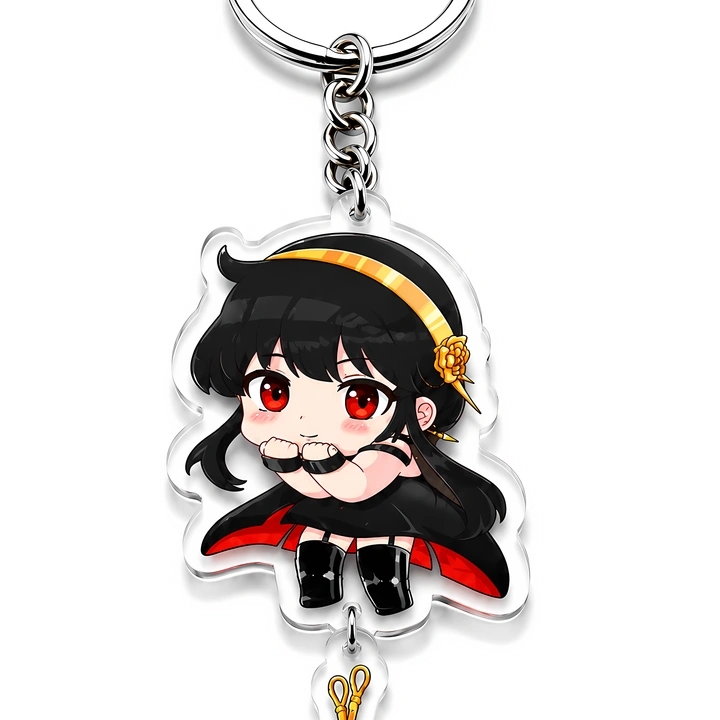 Spy X Family Yor Forger Keychain, Premium Double Sided UV Printed Transparent acrylic Keychain