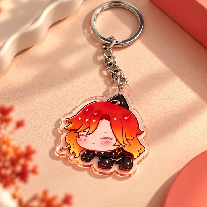 Genshin Impact Mavuika Transparent Acrylic Hanging Keychain for Bags & Backpacks